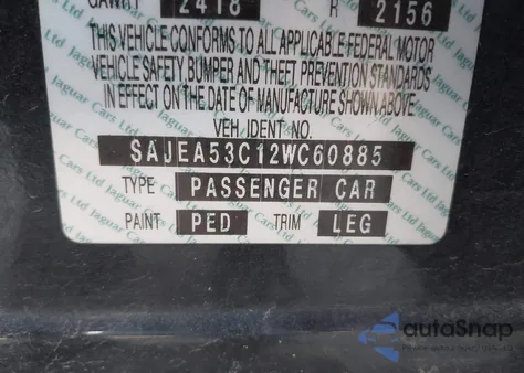 2002 Jaguar X-Type 3.0L/W/Sport Pkg from USA, damaged, VIN SAJEA53C12WC60885